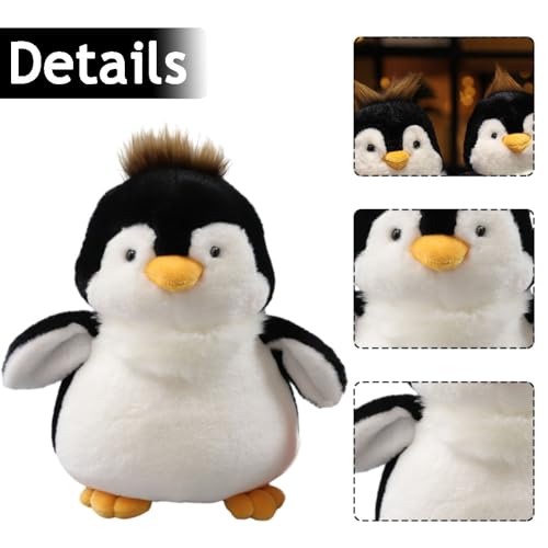 KJoet Peluche de Pingüino, 23cm Pingüino de Peluche de Juguete de Peluche, Animales de Peluche Realistas, para Niños para Jugar, Abrazar y Coleccionar