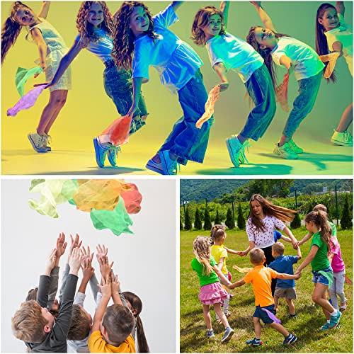 Kleintober Pañuelos de Colores para Malabares l 6 pañuelos de Baile con Instrucciones para Primeros Trucos l Juego de Baile para niños y niñas