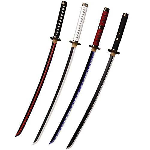 kljhld Espada de Cosplay de Espada de Anime de bambú, Juego de Cuatro Piezas de Espada samurái Roronoa Zoro, Shusui & Wado Ichimonji & Sandai Kitetsu & Yubashiri 103cm / 40 Pulgadas