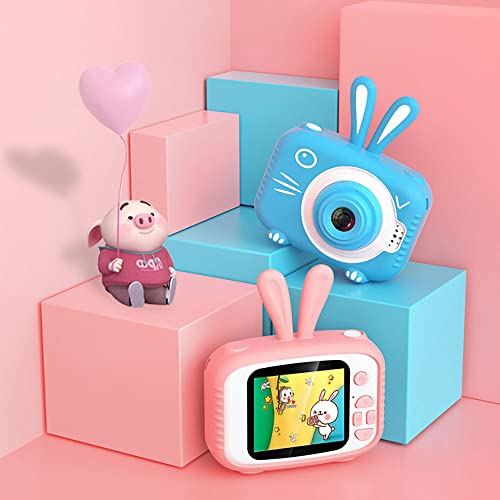 Klobvtt Cámara digital para niños, cámara de juguete digital dual con pantalla IPS de 20.0 MP HD 1080P, variedad incorporada de marcos de fotos de dibujos animados, regalos de cumpleaños de Navidad pa