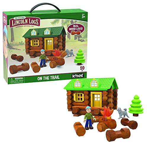 K'nex 00821 Lincoln Logs On The Trail Building Set, 59 Piece Learning Engineering Kit for Kids, Toys for Children Aged 3+