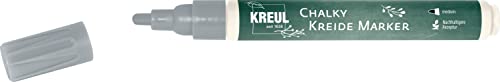 KREUL Chalky 22721 – Marcador de tiza medium, Silver Show, con punta redonda estable de aprox. 2 – 3 mm, mate, no permanente, para dibujar en pizarras, tableros de notas o superficies de cristal.