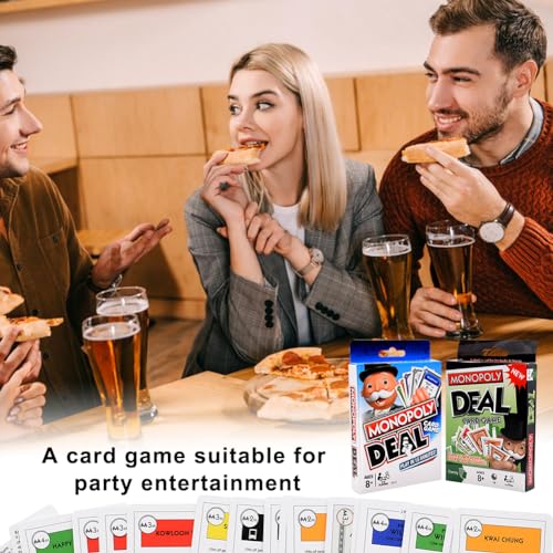 Ksopsdey 2 Piezas Monopol-y Cartas Juegos de Tablero,Juego de Cartas Juegos de Estrategia Juego de Mesa Familiar e Hijos para 2-5 Personas