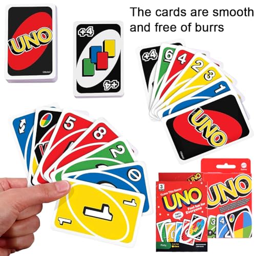 Ksopsdey U-NO Flip - Juego de Cartas Familiar - 2pcs U-NO Card Games, U-NO Baraja Multicolor de 112 Cartas - De 2 a 10 Jugadores - para Niños y Adultos - Regalo para 7+ Años