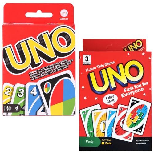 Ksopsdey U-NO Flip - Juego de Cartas Familiar - 2pcs U-NO Card Games, U-NO Baraja Multicolor de 112 Cartas - De 2 a 10 Jugadores - para Niños y Adultos - Regalo para 7+ Años