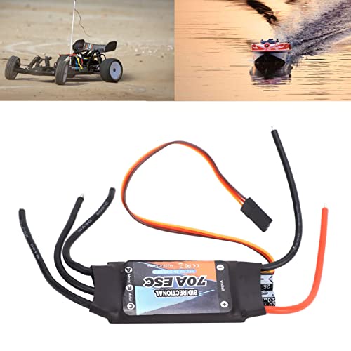 KUIDAMOS RC Toy Repair Part, Black RC Brushless ESC Plug and Play 70a Componentes Electrónicos para RC Boat