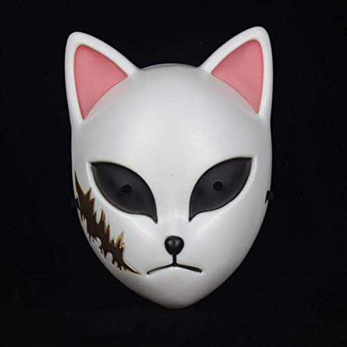 KUTO Decoraciones de Accesorios de Halloween, Anime Japonés Máscara de Asesino de Demonios Máscaras de Cosplay Carnaval Mascarada Máscara de Disfraces Fiesta de Halloween Accesorios de Disfraces