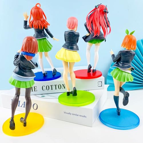 KWJTOY Juego de 5 figuras de anime Quintuplets de la quintaesencia de Chica, estatuas de PVC de dibujos animados, decoración modelo de 20 cm (Nakano Yotsuba)