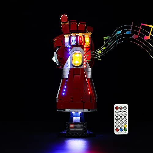 Kyglaring Kit de iluminación LED para Lego Nano Gauntlet 76223 (sin Modelo), y es Compatible con el magnífico Kit de construcción del Modelo Iron Man Glove (versión Classic).