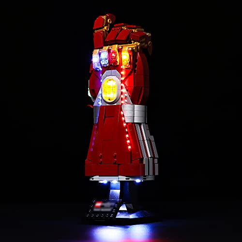 Kyglaring Kit de iluminación LED para Lego Nano Gauntlet 76223 (sin Modelo), y es Compatible con el magnífico Kit de construcción del Modelo Iron Man Glove (versión Classic).
