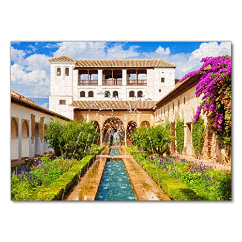 Lais Puzzle Vista de una Fuente en la Plaza de la Santa Alhambra de Granada Fuentes y Jardines 1000 Piezas