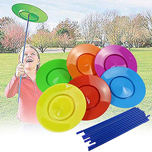 Laluky Platos de spinning con varillas de madera, circuitos giratorios de rendimiento circo, juego completo de malabares para niñas (color)