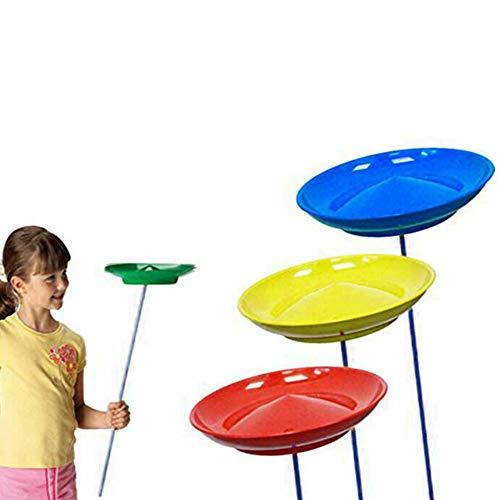 Laluky Platos de spinning con varillas de madera, circuitos giratorios de rendimiento circo, juego completo de malabares para niñas (color)
