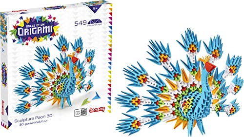 Lansay Mille et Un Origami-Escultura de Pavo Real 3D, Multicolor (20441)