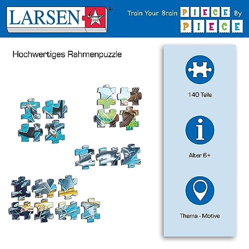 Larsen FH47 Ballenas jorobadas en una Escuela de arenques, Puzzle de Marco con 140 Piezas