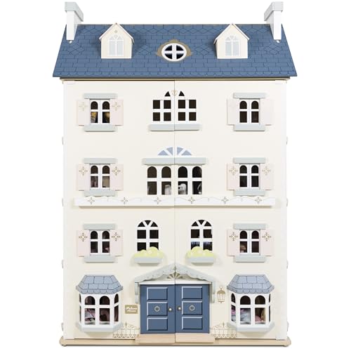 Le Toy Van - Palace House Large Wooden Doll House, 5 Storey Wooden Dolls House Play Set - Suitable For Ages 3+