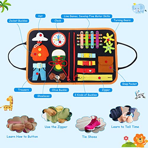 LEADSTAR Juguetes Montessori 1 2 3 Años, 5 Capas Juguetes Montessori Busy Board Niños, Tablero Montessori, Tablero Sensorial Montessori Activity Board Juegos Niños 2 3 4 Años, Regalo Niño 1 Año