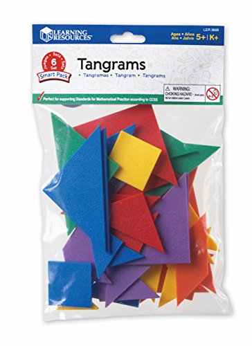 Learning Resources - Tangram, 4 colores, Set de 6