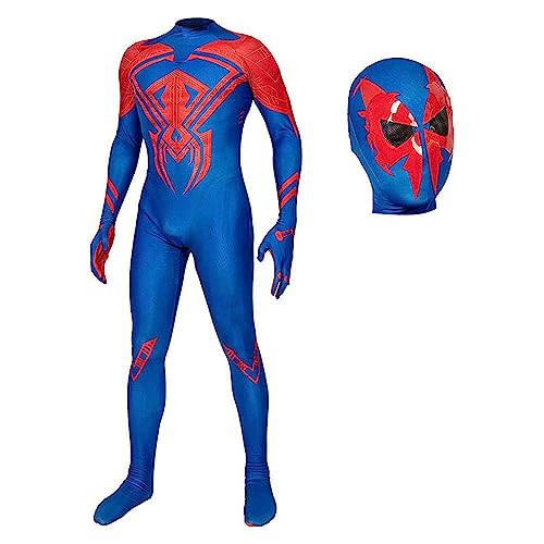 Leezeshaw Disfraz de Spiderman 2099 para Adulto, Disfraz de Spiderman 2099 para Adulto, Disfraz de Spiderman Asombroso para Halloween