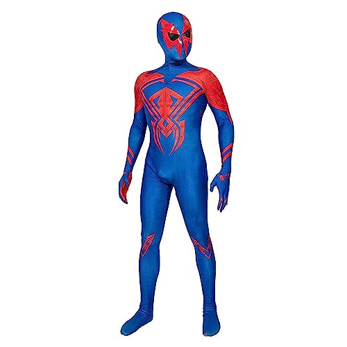 Leezeshaw Disfraz de Spiderman 2099 para Adulto, Disfraz de Spiderman 2099 para Adulto, Disfraz de Spiderman Asombroso para Halloween