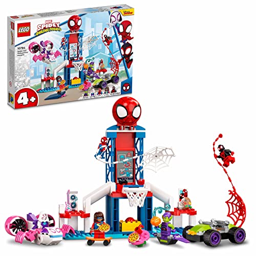 LEGO 10784 Marvel Spidey y Su Superequipo Cuartel General Arácnido de Spider - Man + 10782 Marvel Spidey y Su Superequipo Camiones de Combate de Hulk y Rino