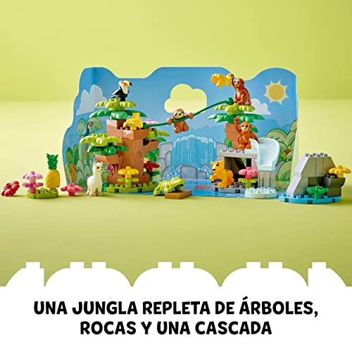 LEGO 10973 Duplo Fauna Salvaje de Sudamérica, Animales de Juguete, Set con Figuras Mono y Perezoso, Regalo Educativo para Niños de Entre 2 y 5 Años