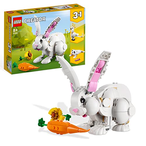 LEGO 31133 Creator 3en1 Conejo Blanco, Juguete de Animales para Construir con Piezas, Figuras de Conejito, Cacatúa y Foca Blanca & 31125 Creator Criaturas Fantásticas del Bosque