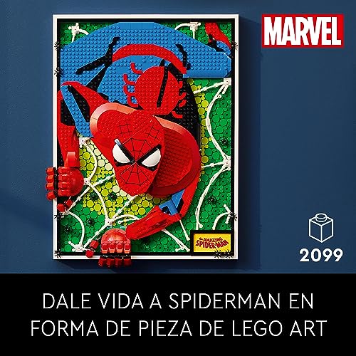 LEGO 31209 Art El Increíble Spider-Man Set Mural 3D, Póster de Lienzo para Construir, Decoración de Súperhéroe para el Hogar, Actividad Creativa, Regalo de Cómic para Adolescentes y Adultos