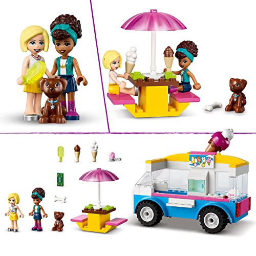 LEGO 41715 Friends Camión de los Helados, Coche de Juguete, Juego Creativo de Verano, Mini Muñeca Andrea, Regalo para Niñas y Niños de 4 Años o Más