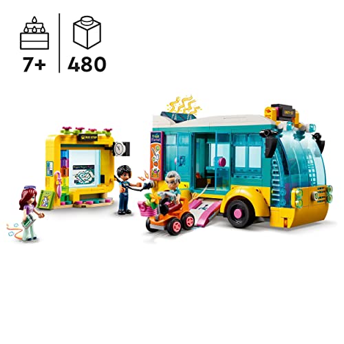 LEGO 41759 Friends Autobús de Heartlake City, Bus de Juguete con Minimuñeca Paisley y Accesorios, Idea de Regalo para Niñas y Niños a Partir de 7 años
