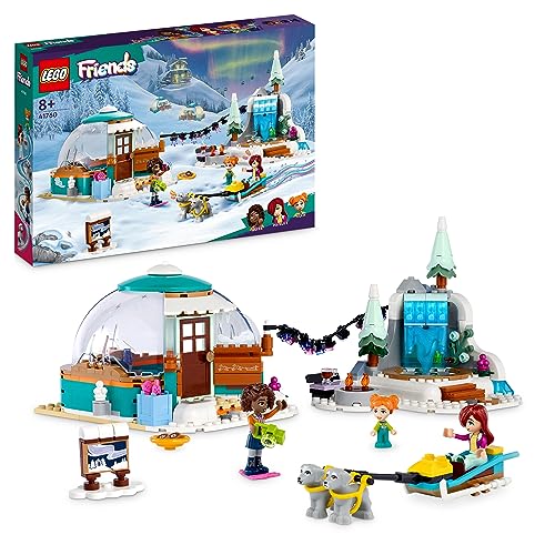 LEGO 41760 Friends Aventura en el Iglú, Juguete con Tienda de Campaña, 2 Perros Tiradores de Trineo, Minimuñecas y Accesorios, Juego Imaginativo de Invierno para Niñas y Niños a Partir de 8 Años
