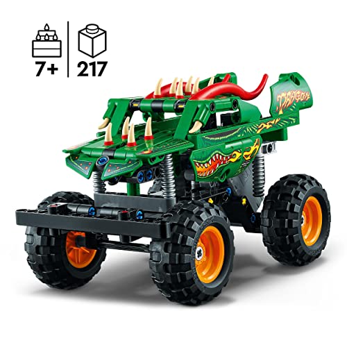 LEGO 42149 Technic Monster Jam Dragon, Modelo 2en1, Monster Truck de Juguete para Niños y Niñas, Camión Monstruo de Carreras o Buggy, Idea de Regalo