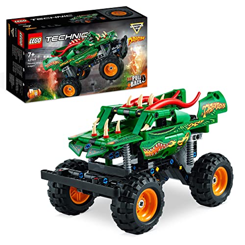 LEGO 42149 Technic Monster Jam Dragon, Modelo 2en1, Monster Truck de Juguete para Niños y Niñas, Camión Monstruo de Carreras o Buggy, Idea de Regalo