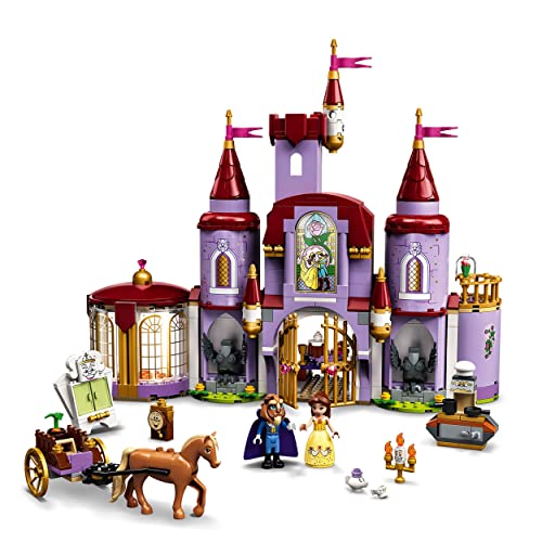 LEGO 43196 Disney Princess Castillo de Bella y Bestia, Juguete de Construcción para Niños con 3 Mini Muñecas y 7 Figuras