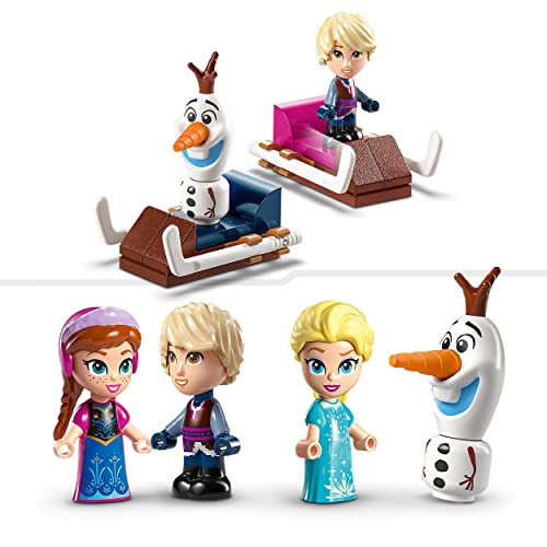 LEGO 43218 Disney Frozen Tiovivo Mágico de Anna y Elsa, Set de Juego Inspirado en el Castillo de Frozen con Mini Muñecas de Las Princesas y una Figura de Olaf, Juguete Construible para Niños y Niñas