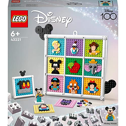 LEGO 43221 Disney 100 Años de Iconos de la Animación Disney, Set de Manualidades Mural de Personajes, 72 Diseños de Mosaicos Divertidos para Crear, Incluye la Minifigura de Mickey Mouse Artista