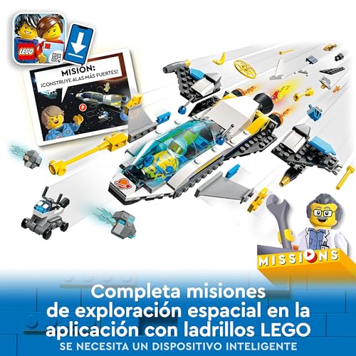 LEGO 60354 City Misiones de Exploración Espacial de Marte, Juguete Digital e Interactivo de Aventuras para Niños de 6 Años o Más, Coche Lunar