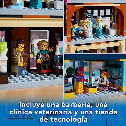 LEGO 60380 City Centro de la Ciudad, Kit de Construcción del Modelo con Habitaciones Modulares Combinables, Incluye Tiendas de Juguetes, Barbería, Hotel y Discoteca en la Azotea con 14 Minifiguras