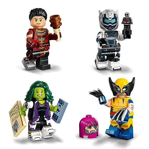 LEGO 71039 Minifiguras Marvel 2ª Edición, 1 de los 12 Personajes Icónicos de Disney+ para Coleccionar en Cada Bolsa Misteriosa, Incl. Lobezno, Ojo de Halcón, She-Hulk, Echo y Más (1 Pieza Aleatoria)