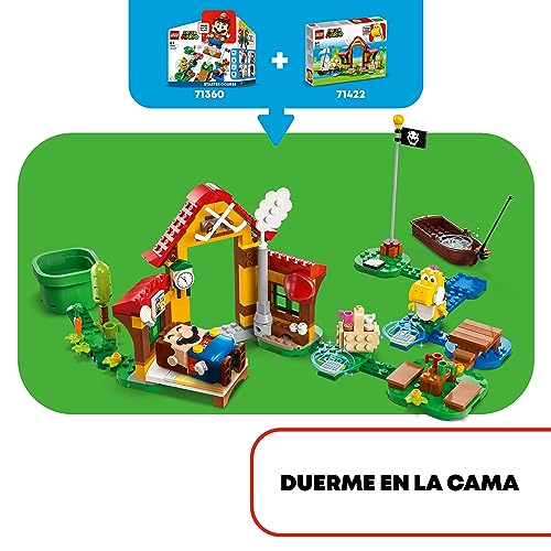 LEGO 71422 Super Mario Set de Expansión Picnic en Casa de Mario (71422), Juguete para Construir con Figura de Yoshi Amarillo, para Combinar con el Pack Inicial, Regalo para Niños y Niñas de 6+ Años