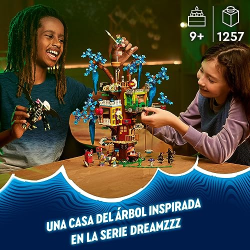 LEGO 71461 DREAMZzz Casa del Árbol Fantástica, Maqueta Construible de 2 Maneras, Minifiguras de Sra. Castillo, Izzie, Mateo y Cazador Nocturno, Juego Imaginativo de la Serie de TV, Regalo de Reyes