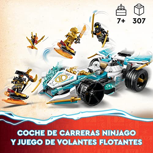 LEGO 71791 Ninjago Coche de Carreras del Dragón de Zane Power Spinjitzu, Juguete para Niños y Niñas a Partir de 7 Años, Set de Vehículo de Construcción con Función Giratoria y 4 Minifiguras