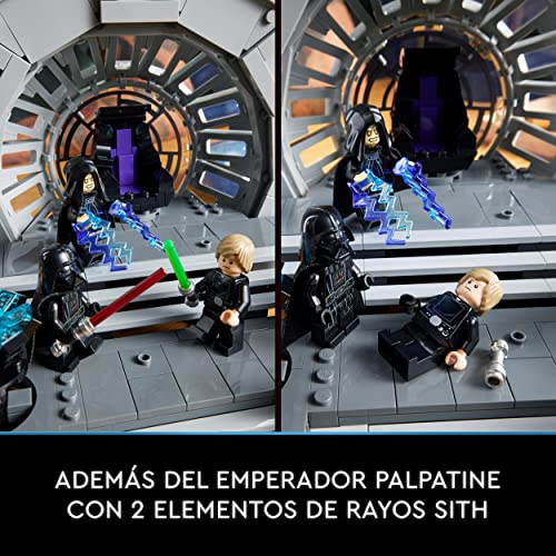 LEGO 75352 Star Wars Diorama: Sala del Trono del Emperador, Maqueta del 40 Aniversario del Retorno del Jedi, Duelo de Espadas Láser, Mini Figuras Darth Vader y Luke Skywalker
