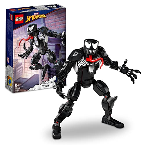 LEGO 76230 Marvel Figura de Venom, Muñeco de Supervillano Articulado, Juguetes de Spider-Man, Modelo Coleccionable de Película para Niños y Niñas