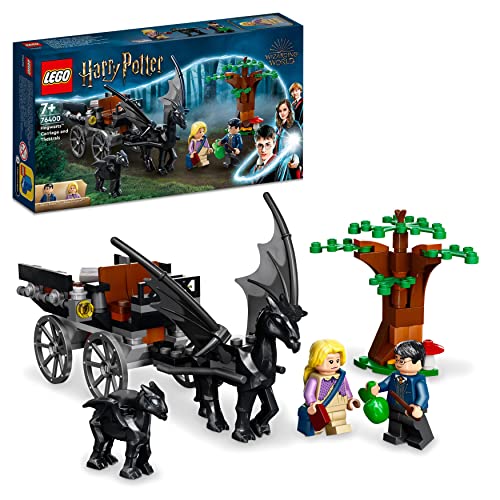 LEGO 76400 Harry Potter Carruaje y Thestrals de Hogwarts, Caballos de Juguete, Set de Construcción con Mini Figuras de La Orden del Fénix