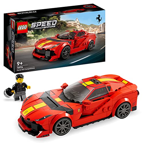 LEGO 76914 Speed Champions Ferrari 812 Competizione, Maqueta de Coche para Construir, Deportivo Rojo de Juguete, Réplica Coleccionable, Edición 2023