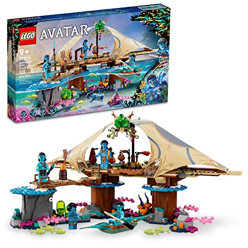 LEGO Avatar: The Way of Water Metkayina Reef Home 75578, juego de juguetes de construcción con aldea, canoa, escenas Pandora, minifiguras Neytiri y Tonowari, set de película