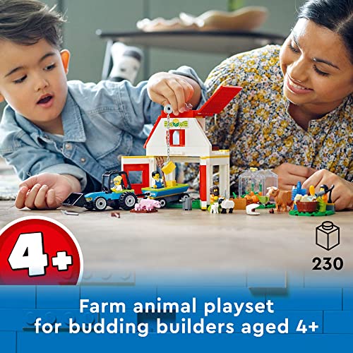 LEGO City Barn & Farm Animals 60346 Juego de construcción; juego de granja de juguetes rico en características para niños a partir de 4 años (230 piezas)