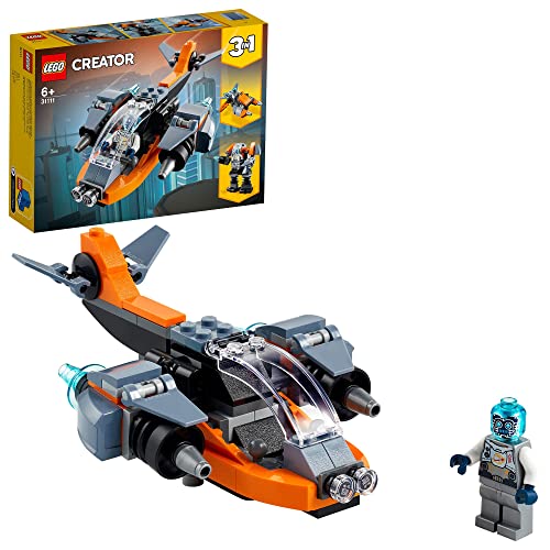 LEGO CREATOR 3 en 1 Set Espacio: 31111 Ciberdron y 31126 Aventura en Lanzadera Espacial, Maqueta de Construcción, Juguetes Robots y Mec, Regalos para Niños a partir de 6 años