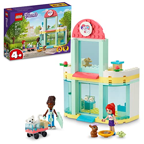 LEGO Friends Pet Clinic 41695 Building Kit; with 2 Mini-Dolls Including Mia, Plus Cat and Rabbit Toys; Creative Birthday Gift for Kids Aged 4 and up (111 Pieces)